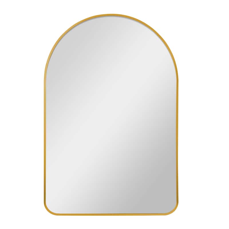 HomeRoots 39" Gold Arch Metal Framed Bathroom Vanity Mirror - 28.29 in. x 39.30 in. x 3.53 in.