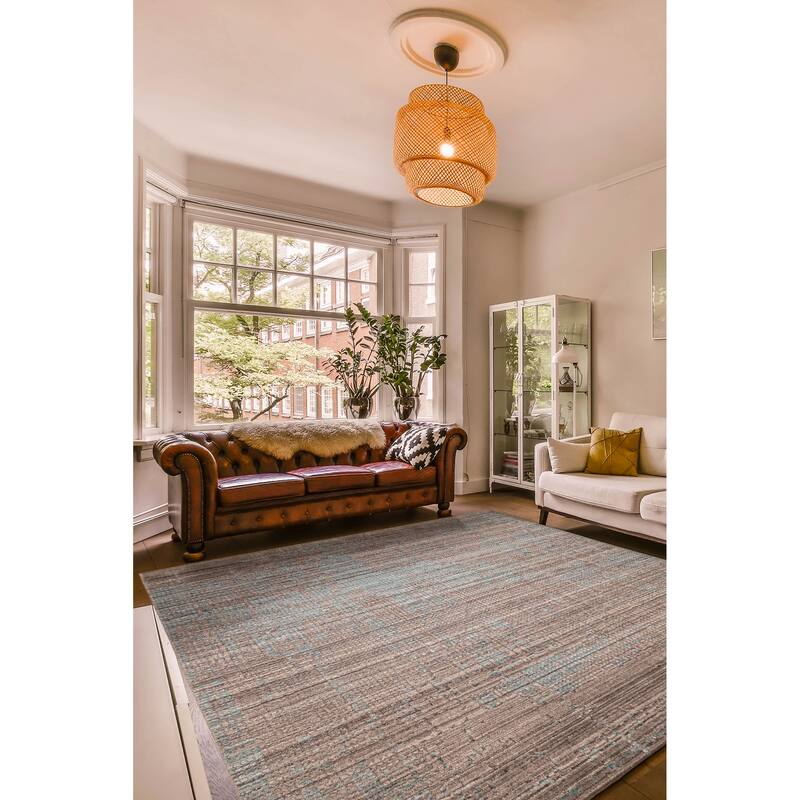 ECARPETGALLERY Hand Loomed Elysian Grey Wool Rug - 8'1 x 9'11