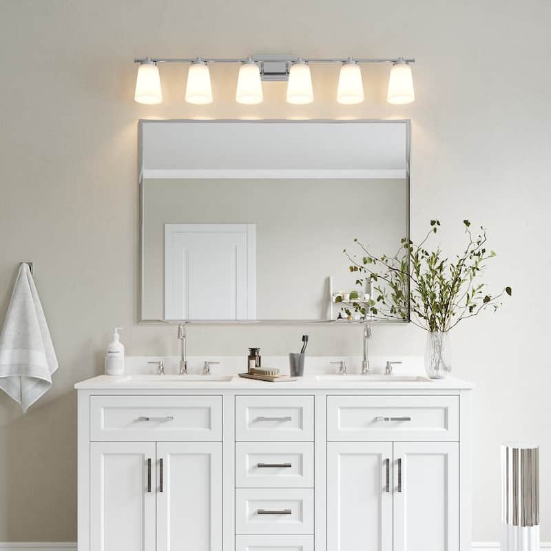 Acroma 6 - Light Steel Dimmable Vanity Light - 6-light