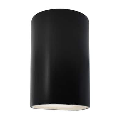 Justice Design Ambiance - Small Cylinder Wall Sconce - Open Top & Bottom (Outdoor) - Replaceable Bulb