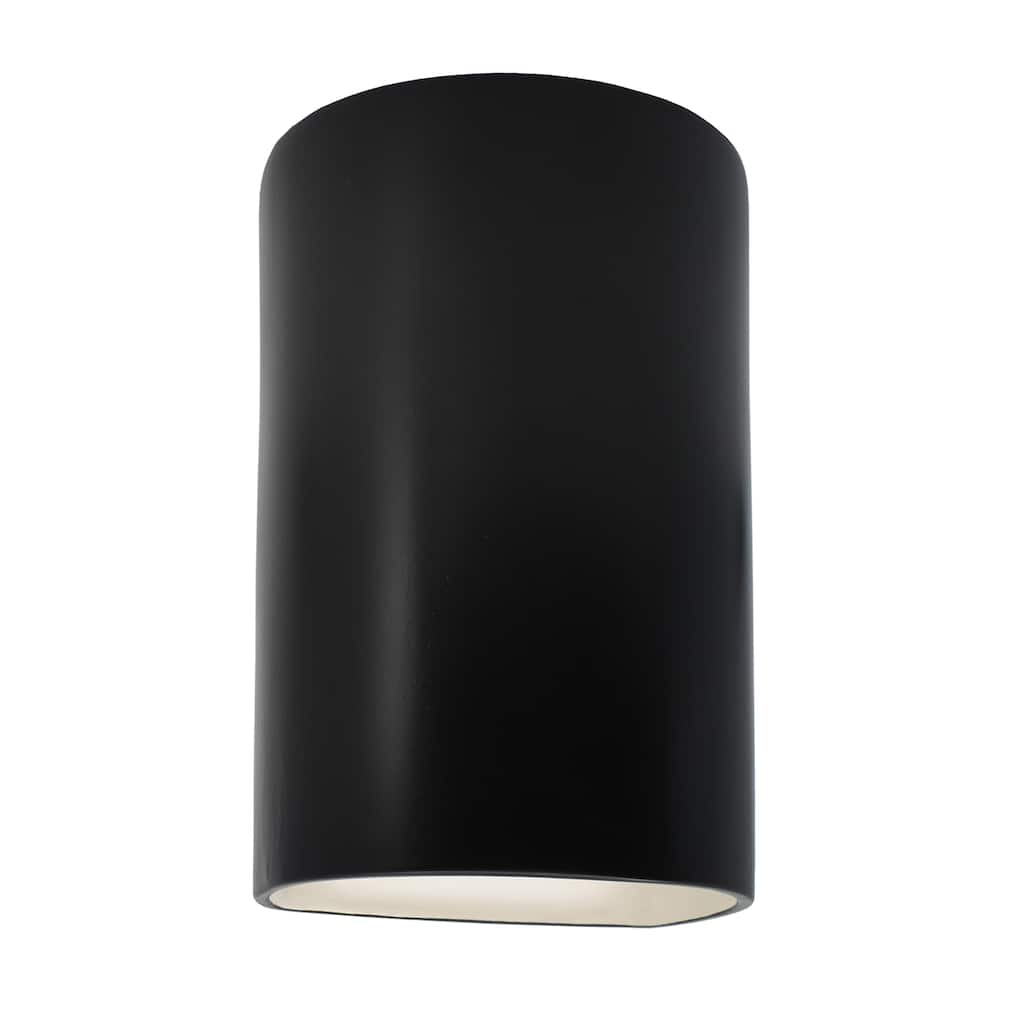 Justice Design Ambiance - Small Cylinder Wall Sconce - Open Top & Bottom (Outdoor) - Replaceable Bulb