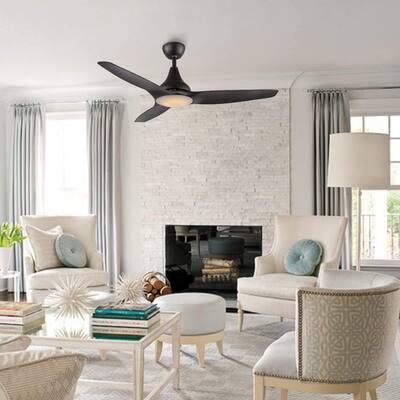 48’’ Modern Ceiling Fan with Lights and Remote, Old Bronze - N/A