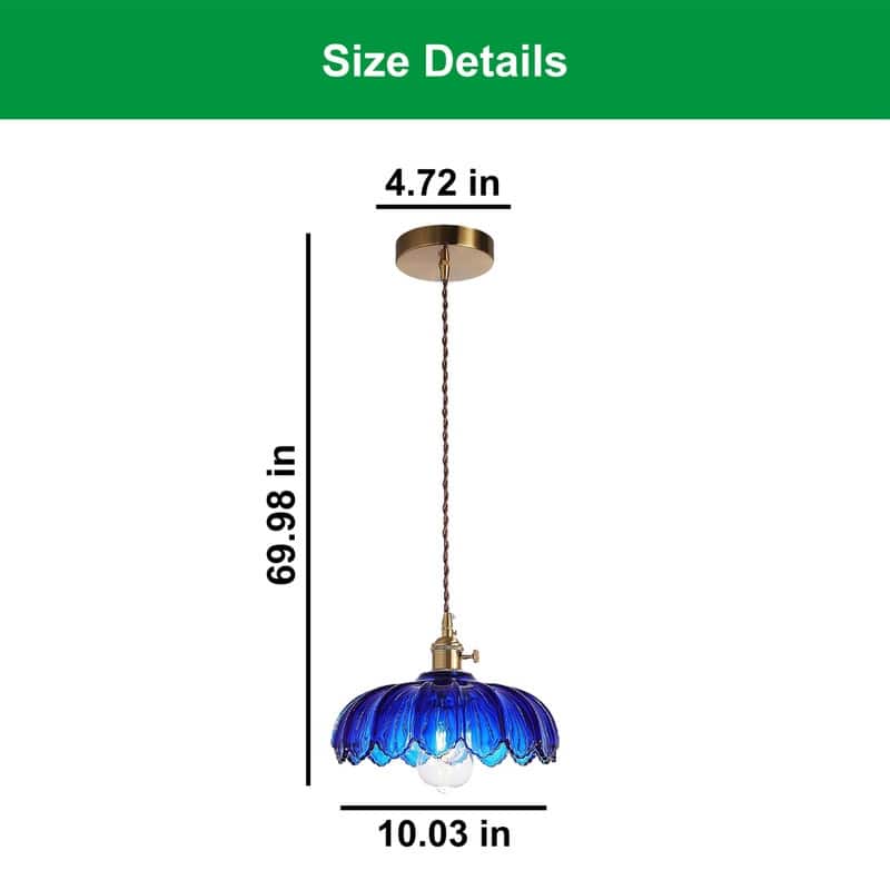 E26 Dining room light blue light fixtures glass pendant light
