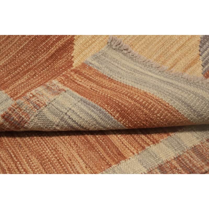 Hand Woven Oriental 100% Wool Carpet Southwestern Modern Multi-Colored Kilim Area Rug - 4' 1'' X 2' 0''