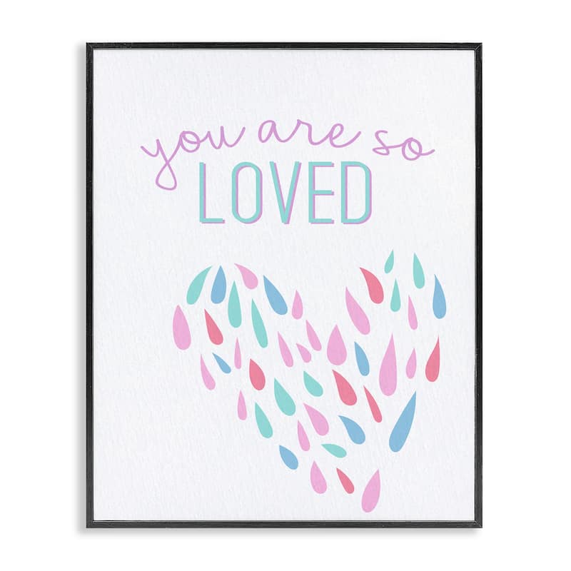 Stupell So Loved Abstract Heart Framed Giclee Art Design By Kim Allen - 11 x 14 - Black