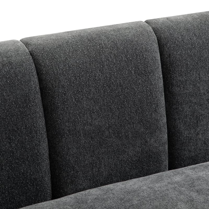 Christopher Knight Home - Modern Mid-Century 78.7" Tufted Back Upholstered 3-Seater Sofa with Foam-filled Seat Cushions