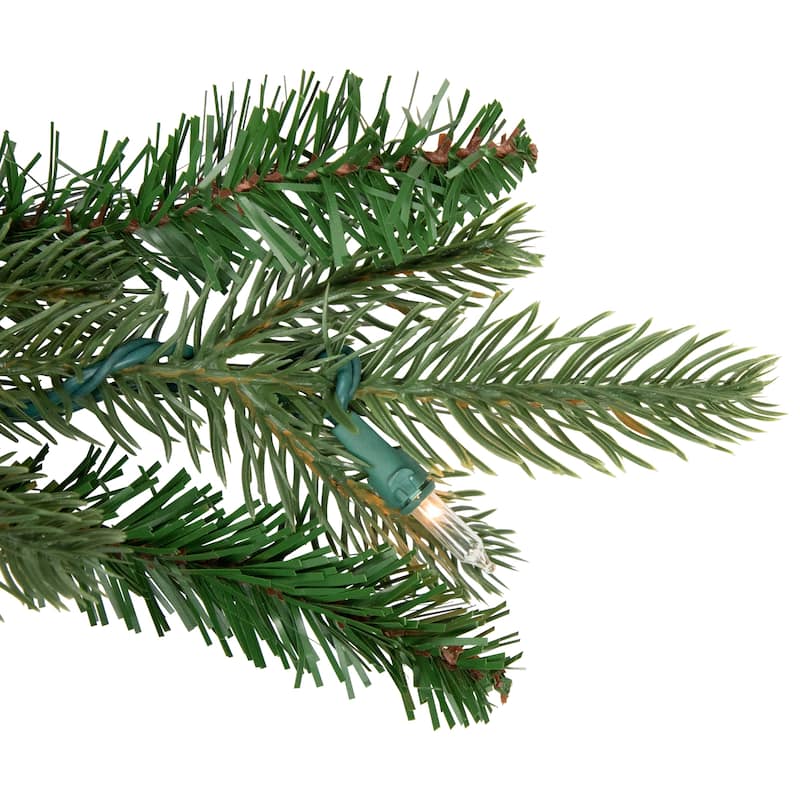 Pre-Lit Grande Spruce Artificial Christmas Wreath 48-Inch Clear Lights - 48"