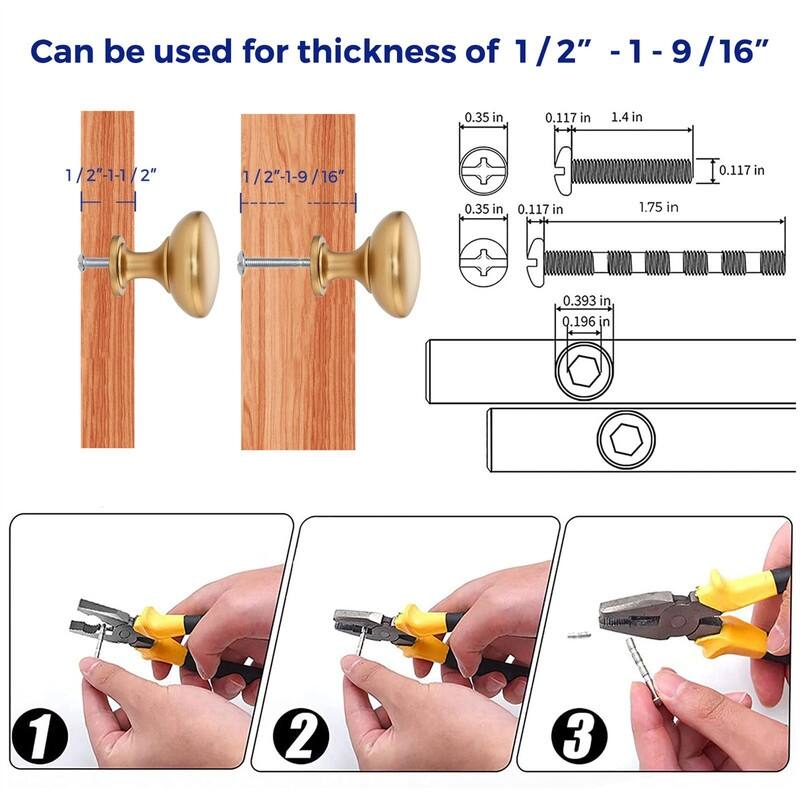 30 Pack Round Zinc Cabinet Knobs - 1.17"L x 1.13"W