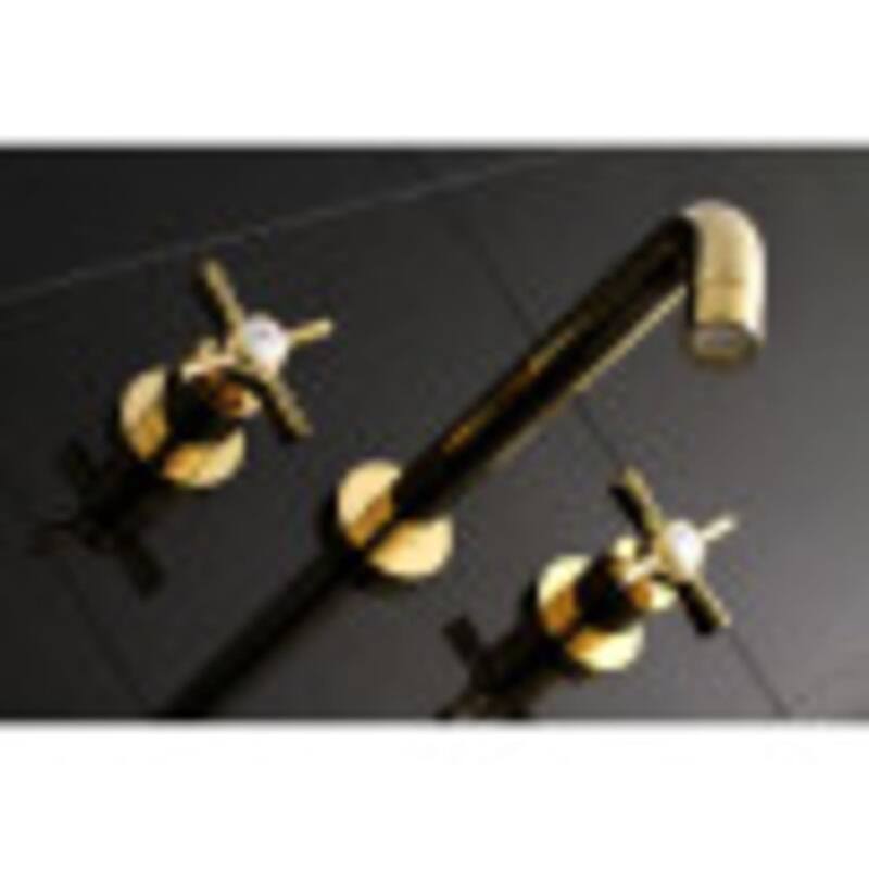 Kingston Brass Millennium Wall Mounted Roman Tub Filler with Cross