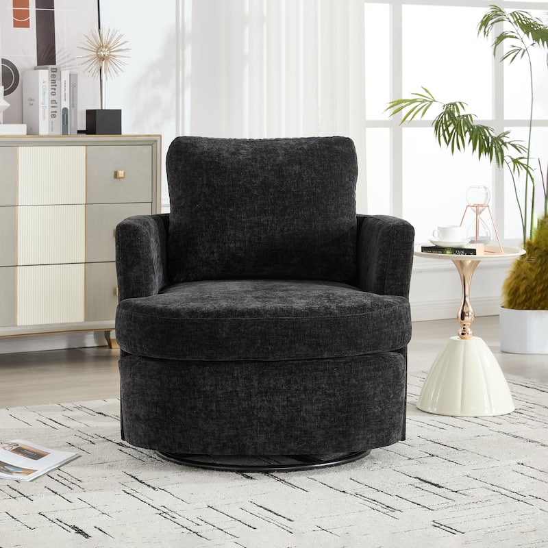 Swivel Chair:Metal 360 Degree Rotating Chassis,Chenille Fabric