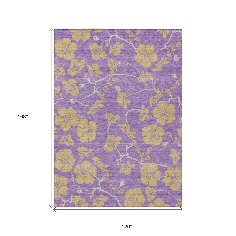 HomeRoots Floral Transitional Rectangle Outdoor Rug