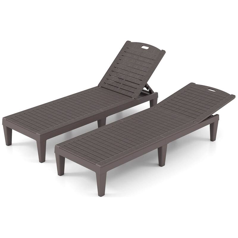 Costway Chaise Lounge Chairs Set of 2 with 5-Position Adjustable - See Details