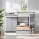 preview thumbnail 2 of 30, Contemporary Full Over Twin Bunk Bed with Wardrobe and Convenient Footboard Drawers, Versatile Sleeping Arrangements, Gray