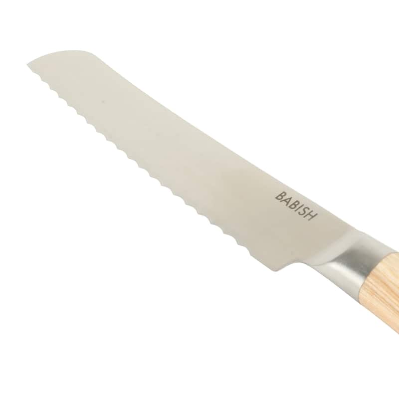 Babish High Carbon 1.4116 German Steel Full Tang 8-Inch Bread Serrated Knife for Slicing Bread, Crusting & Artisan Loaves