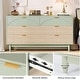 preview thumbnail 7 of 12, 55 Inches Dresser for Bedroom, Green Long Double Dresser Organizer Wood Cabinet