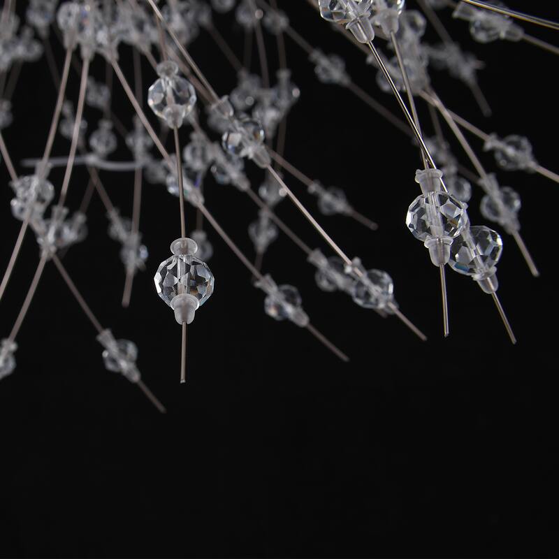 24-Light Glam Firework Sputnik Chandelier, Cluster Crystal Liner Kitchen Island Pendant