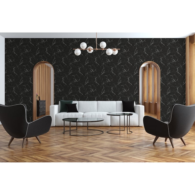Galerie Wallcoverings Bricks and More Collection Luxurious Metallic Marble Metallic Finish Vinyl on Non-woven Wallpaper Roll