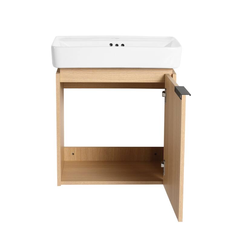 Beingnext 16''/20''/24"/30"/36" Bathroom Vanity with Sink, Floating Bathroom Vanity with Soft Close Door