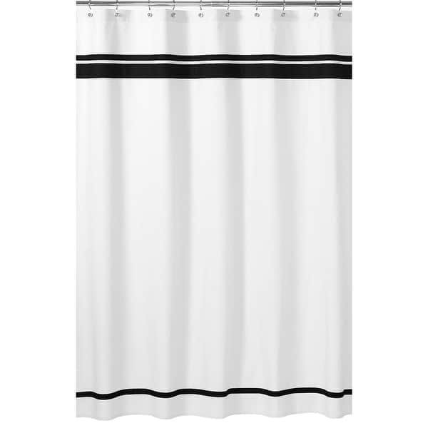 Sweet Jojo Designs White and Black Hotel Shower Curtain - - 7605147