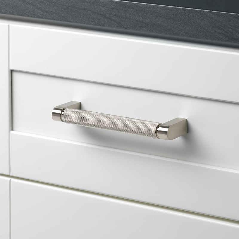GlideRite 10-Pack 5-inch Center Solid Knurled Bar Pull Satin Nickel