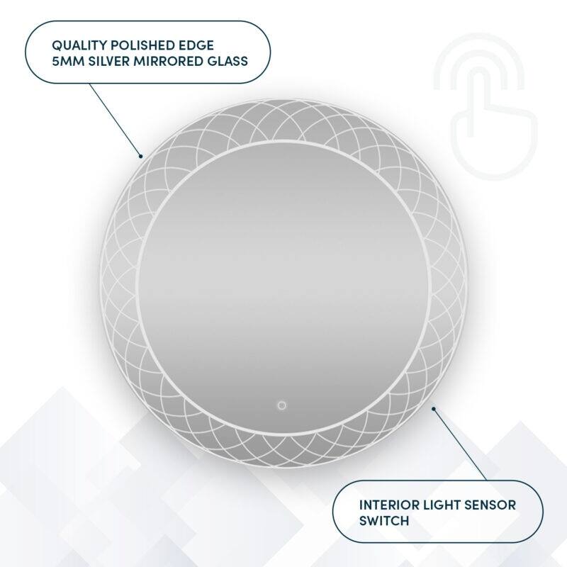 Aquadom Frost LED Lighted Bathroom Round Mirror