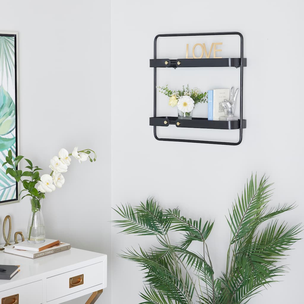 CosmoLiving by Cosmopolitan Black Metal Contemporary Wall Shelf