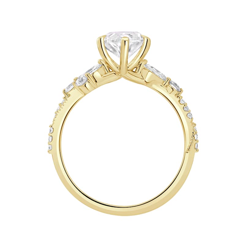 Auriya 14k Gold 5 2/5ctw Nature's Inspired Marquise Diamond Engagement Ring (F-G VS)