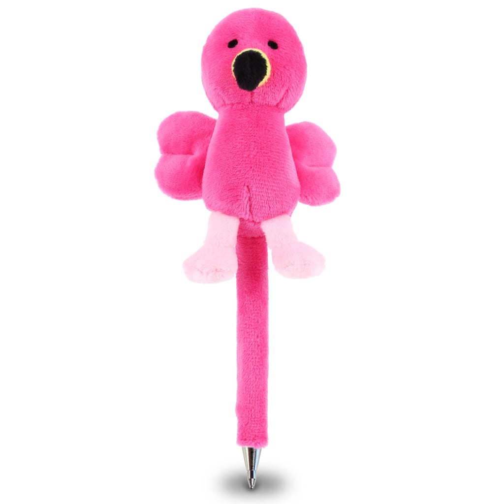 DolliBu Flamingo Plush Pen - Soft Bird Stuffed Animal Ballpoint Pen