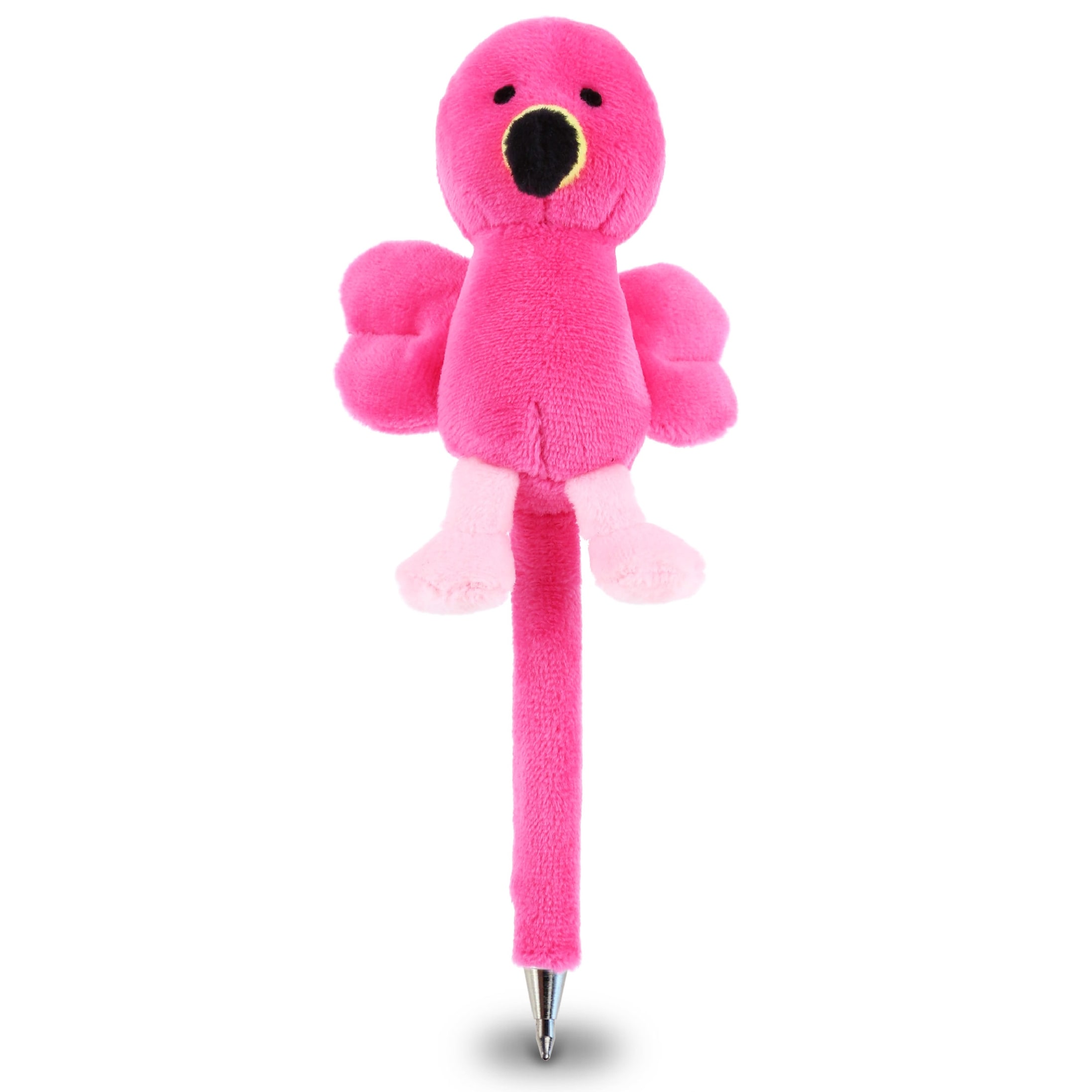 DolliBu Flamingo Plush Pen - Soft Bird Stuffed Animal Ballpoint Pen