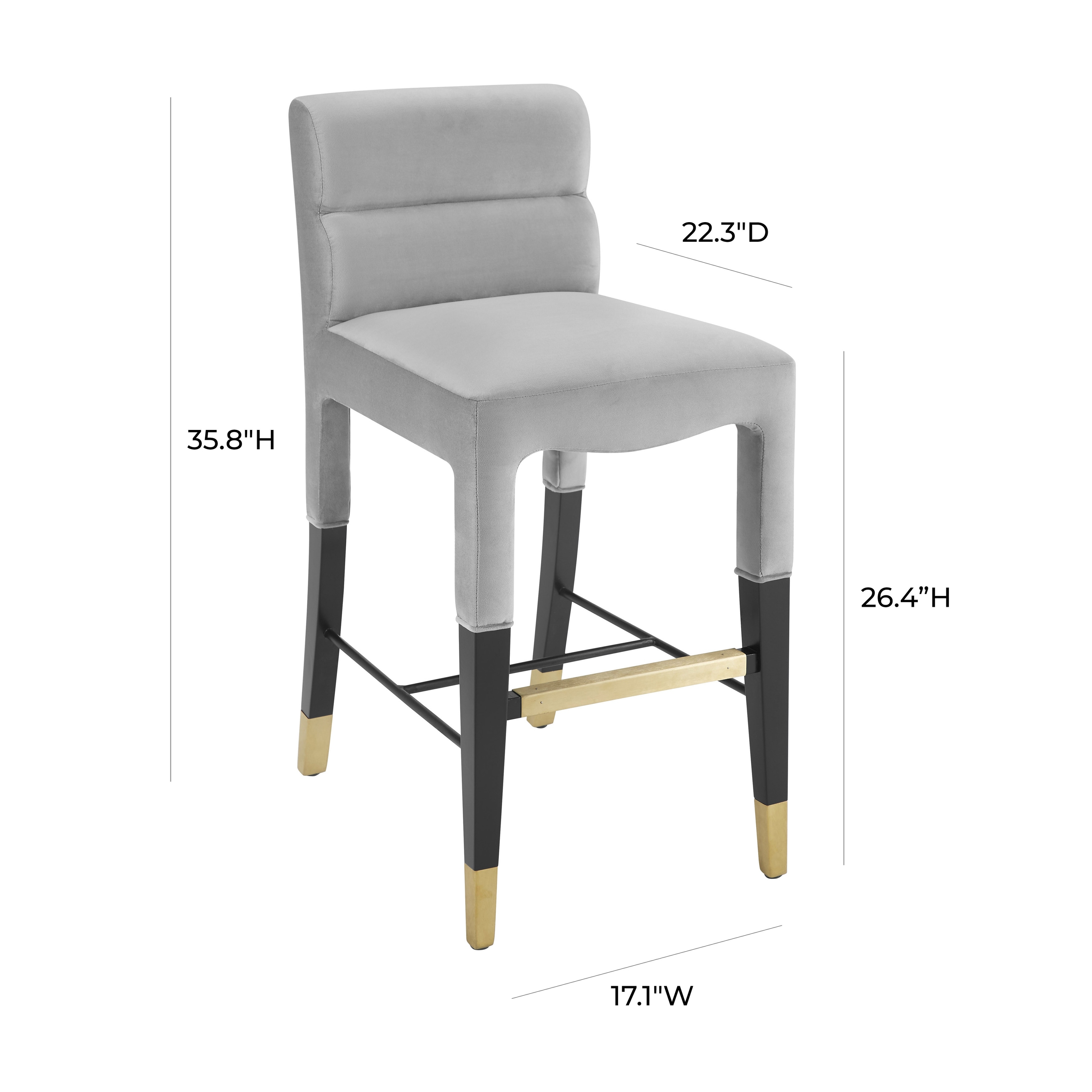 Hart grey sale velvet bar stool