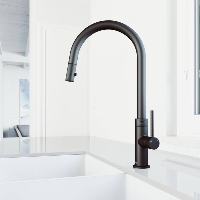 VIGO Bristol 19" H Single Handle Pull-Down Sprayer Kitchen Faucet