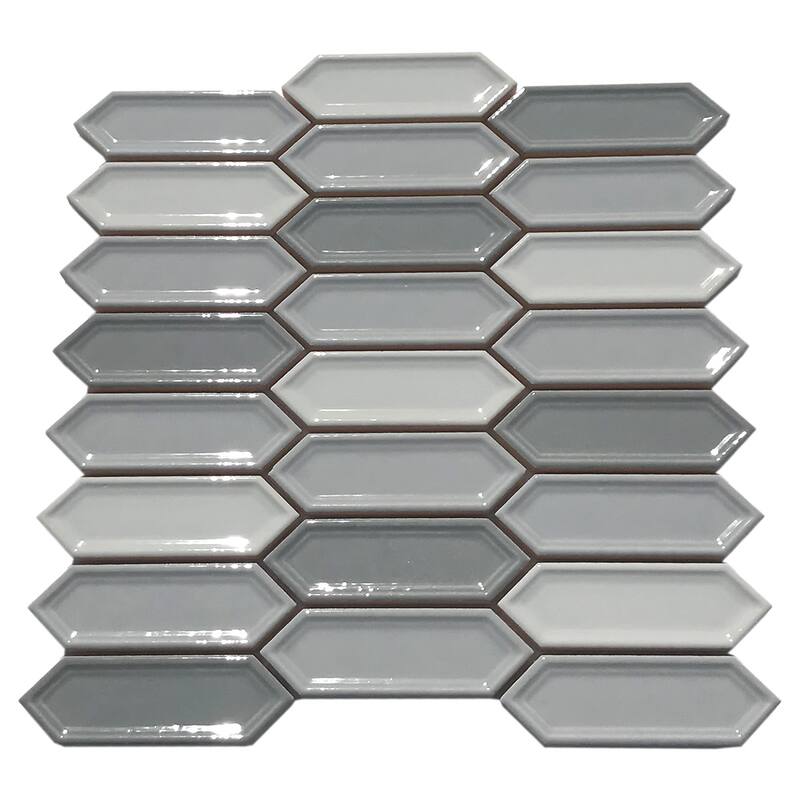 Forio 1.2" x 4.2" Picket Glossy Porcelain Mosaic Tile