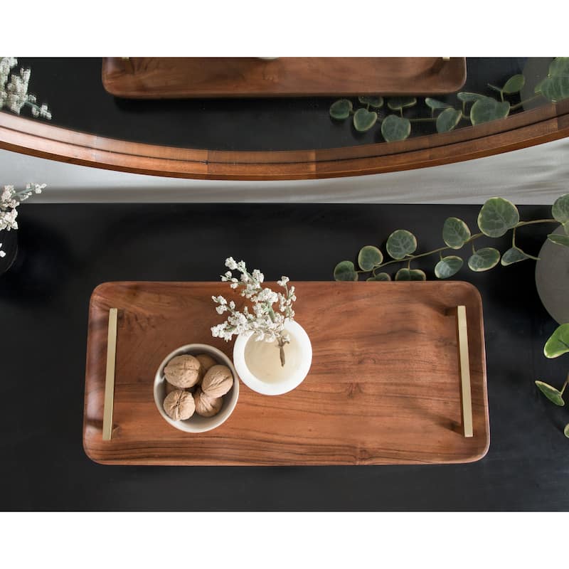 Kate and Laurel Cantwell Wood Decorative Tray - 18x8