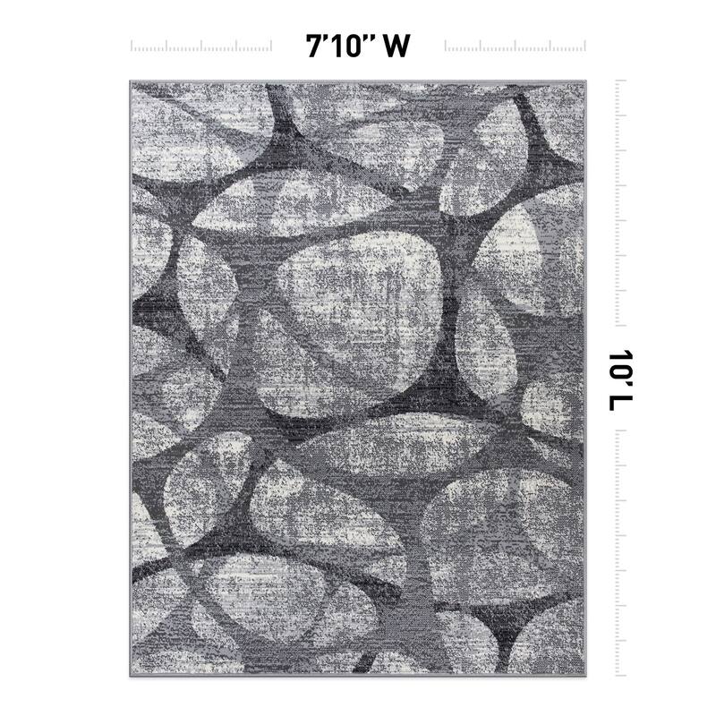 World Rug Gallery Modern Geometric Distressed Area Rug