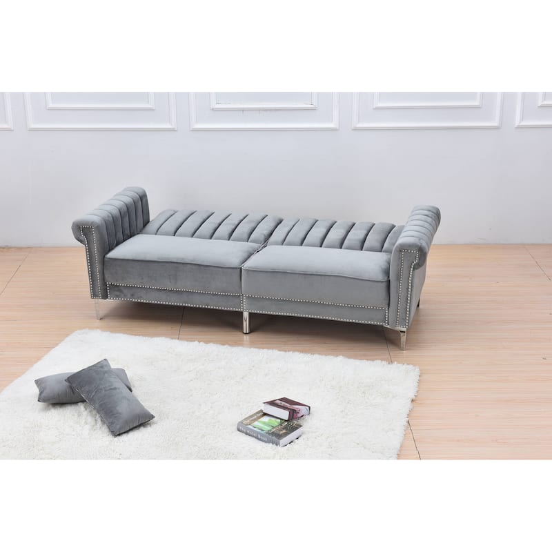 Legend Furniture Covertible Velvet Sofa Bed Sleeper