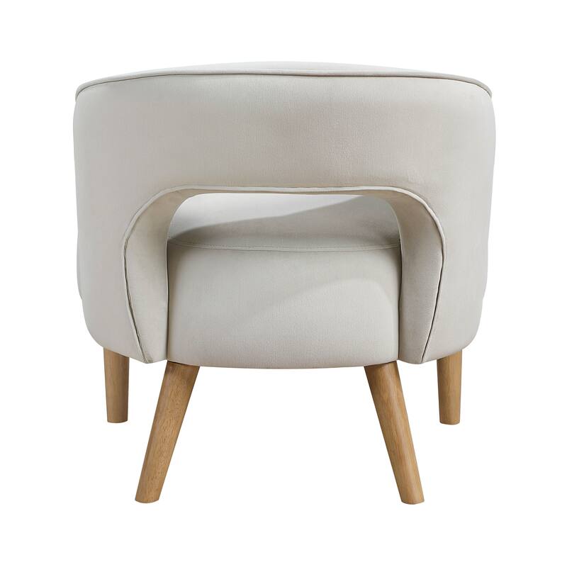 Elise 26" Velvet Accent Chair - Light Walnut Finish Solid Wood Legs