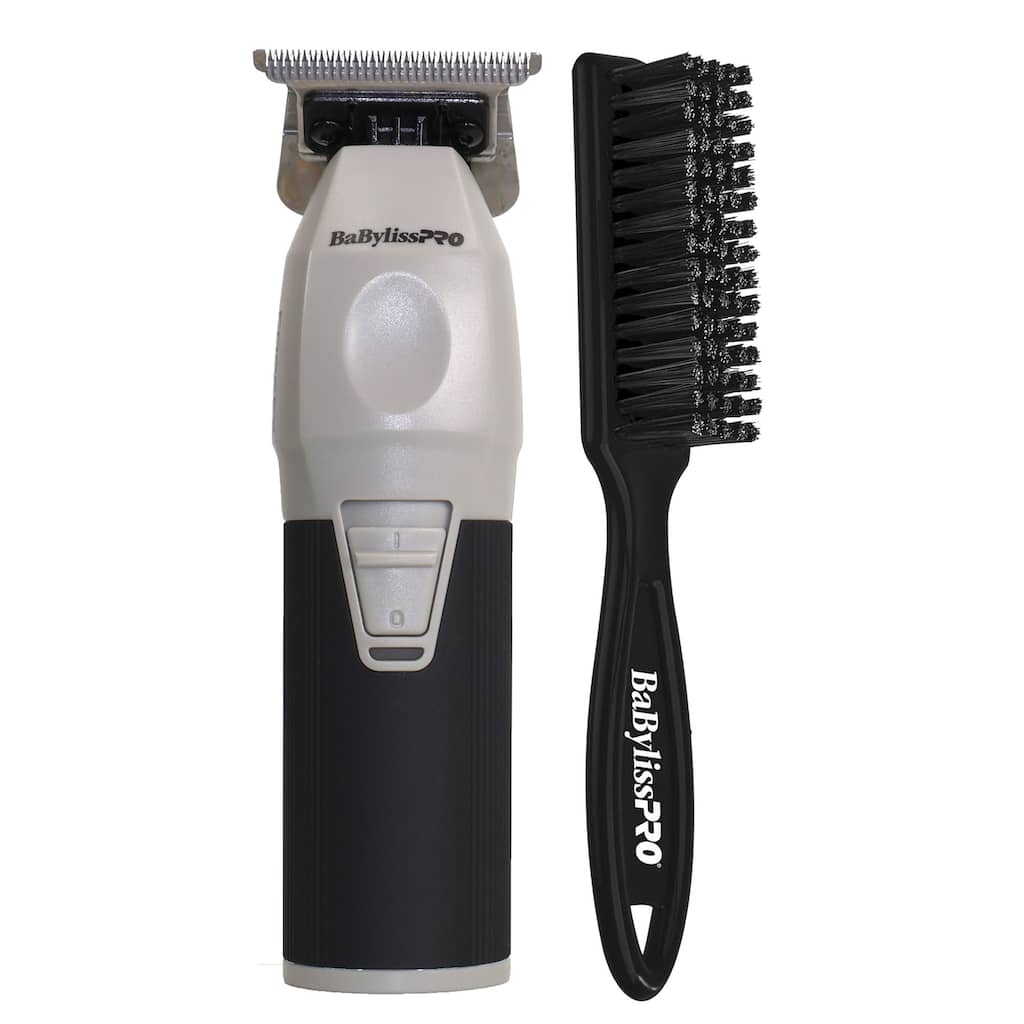 BabylissPRO COREFX Professional Performance Hair Trimmer - FX76 + BaByliss Pro Fade Brush - Gray