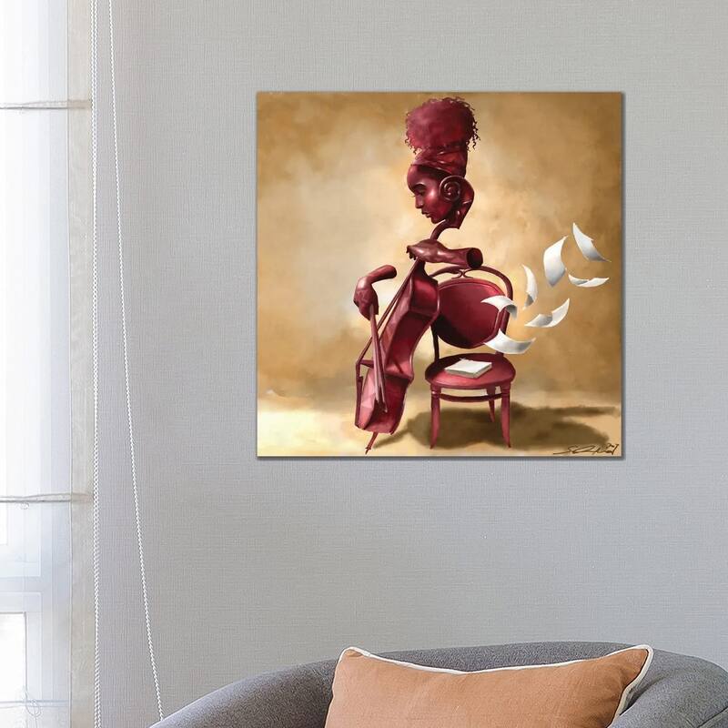 iCanvas "The Solo Cellist" by Salaam Muhammad Canvas Print - 26x26x1.5