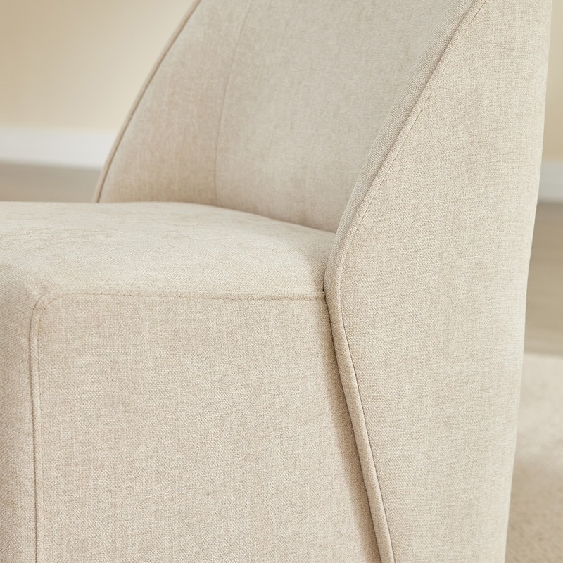 Spruce & Spring Modern Upholstered Dining Chair with Hidden Casters