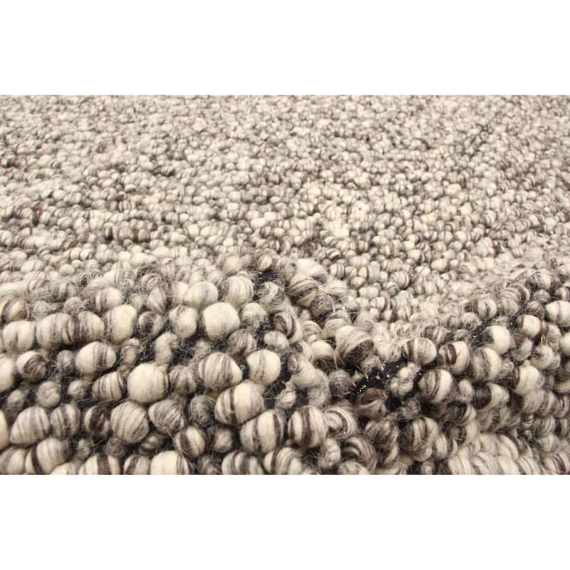 ECARPETGALLERY Braid weave Sienna Dark Brown Wool Rug - 5'2 x 7'5