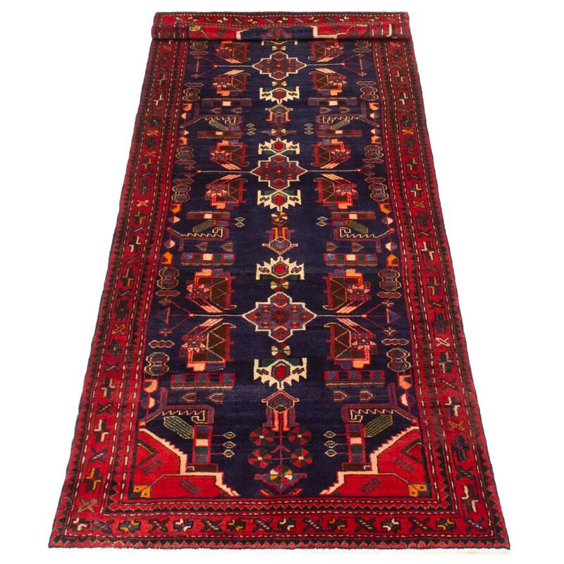 ECARPETGALLERY Hand-knotted Anadol Navy Wool Rug - 3'5 x 10'0