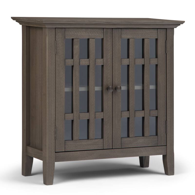 WYNDENHALL Freemont Solid Wood Transitional Low Storage Media Cabinet - 32"w x 14"d x 31" h