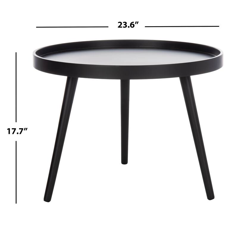 SAFAVIEH Luissa Round Tray Top Side Table - 23.6" x 23.6" x 17.7" - 23.6" x 23.6" x 17.7" - 24Wx24Dx18H