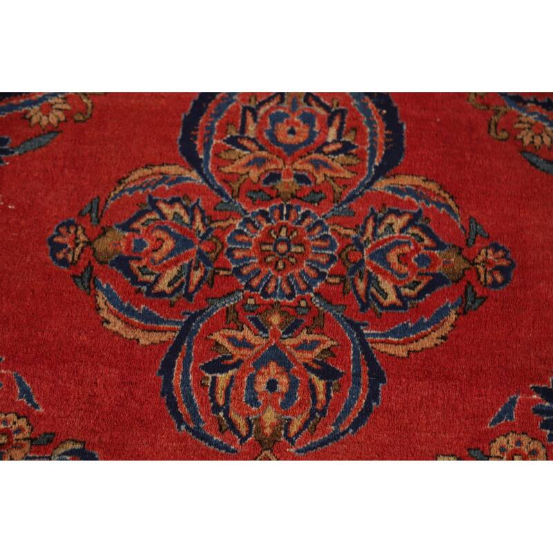 Hand Knotted Oriental 100% Wool Carpet Traditional All-Over Oranges & Rust Kashan Area Rug - 13' 11'' X 10' 0''