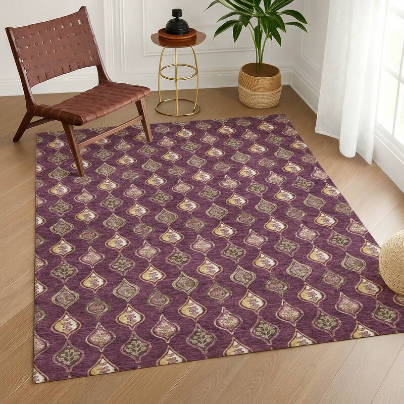 Machine Washable Indoor/ Outdoor Casual Greenwood Chantille Rug