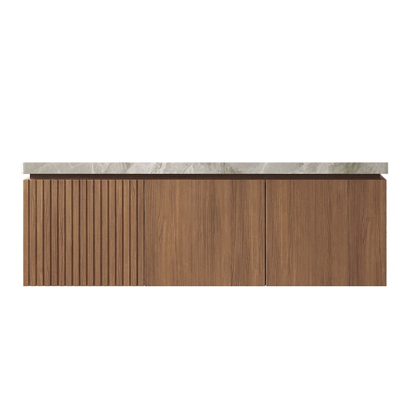 48" Brown Oak Cabinet only, NO Basin and Top, NO Faucet and Sink Cover - Brown Oak