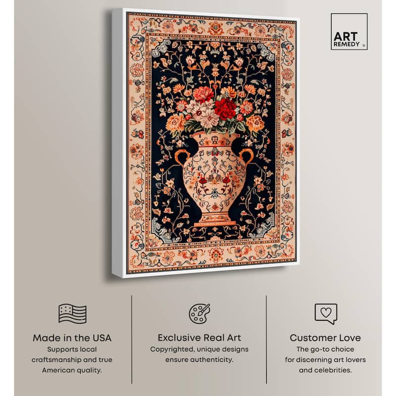 Persian Vase and Flowers Canvas by Art Remedy