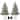 3ft Pre-Lit Christmas Tree Set of 2, Artificial Christmas Trees with 78 LED Lights