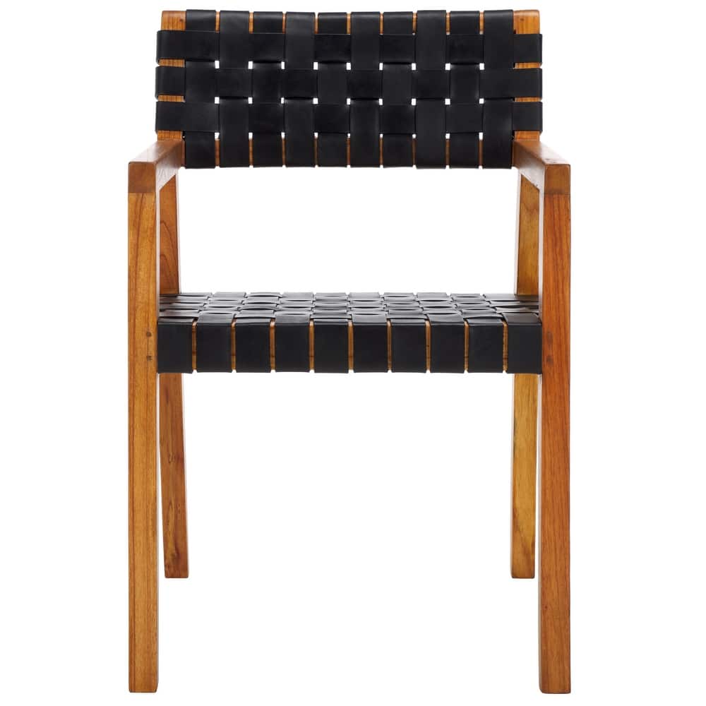 SAFAVIEH Gerda Woven Leather Dining Room Chair - 22.1" W x 20.9" L x 31.9" H - 22Wx21Dx32H