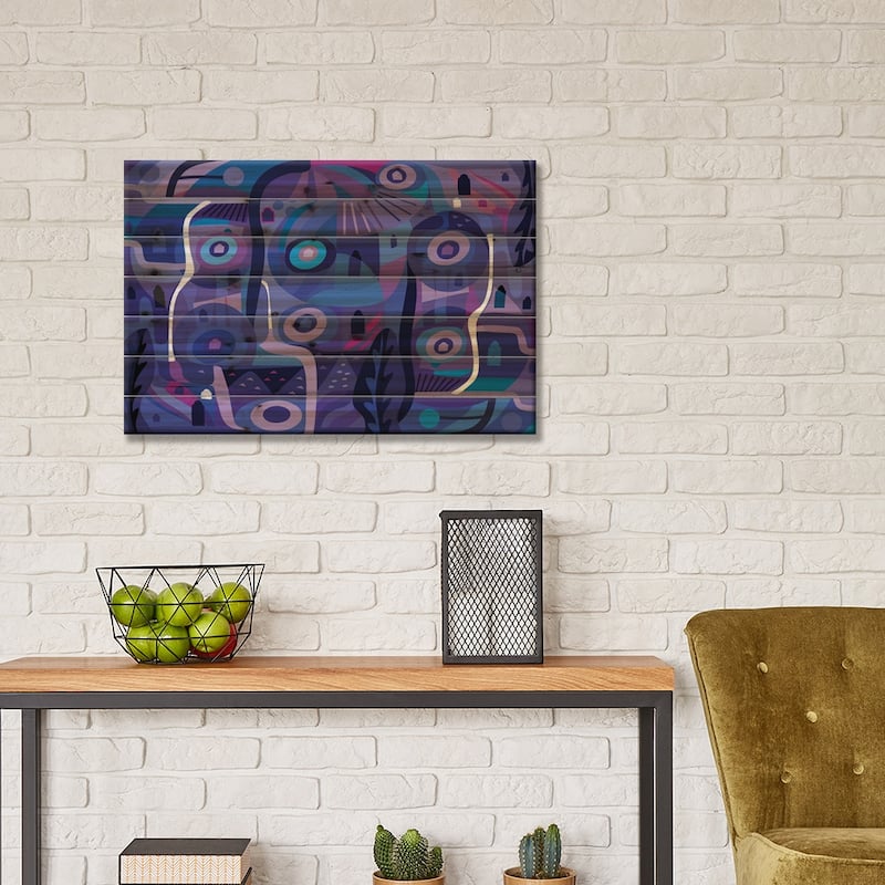 Blue Pozole Print On Wood by Charles Harker - Multi-Color